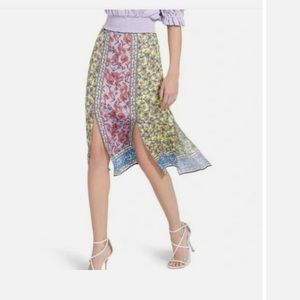 NWT Alice+Olivia Ditsy Border Lavender Skirt Size 6